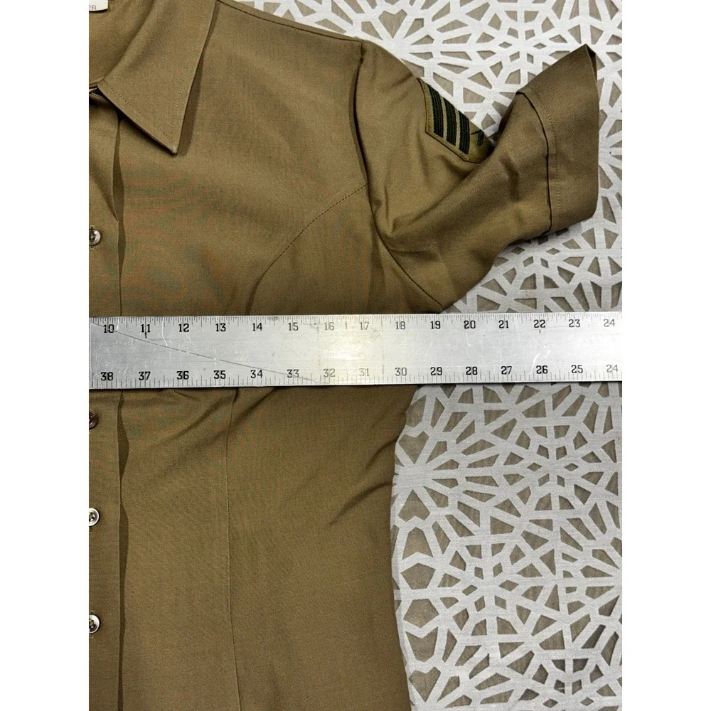Vintage USMC Creighton Uniform Khaki Shirt Military Short Sleeve‎ Sz 12 Women's